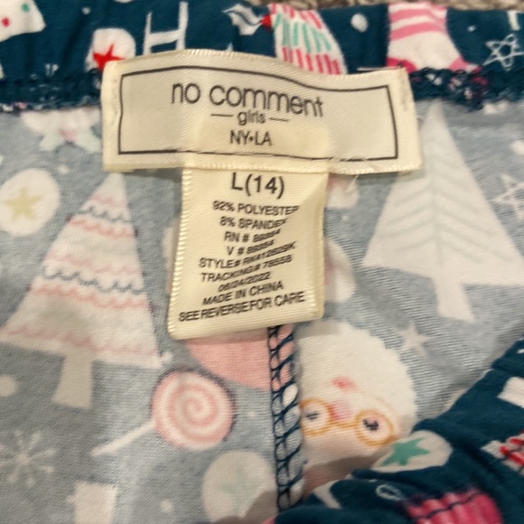 NWT girl size large/14 Christmas leggings with Santa trees and ho ho ho - Picture 4 of 4